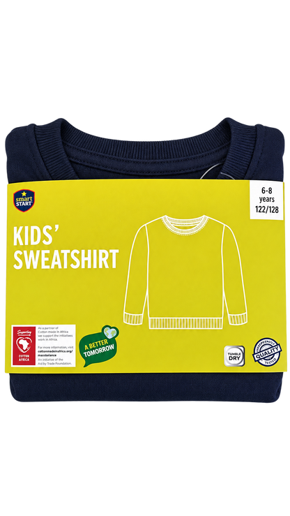 Smart Start Kids’ Sweatshirt – Navy(unisex fleece inside)