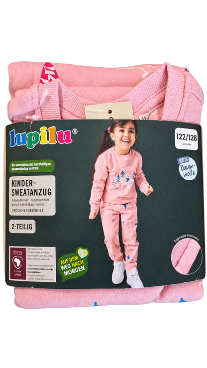 Lupilu Kids’ 2-Piece Sweat Set – Pink(fleece inside)