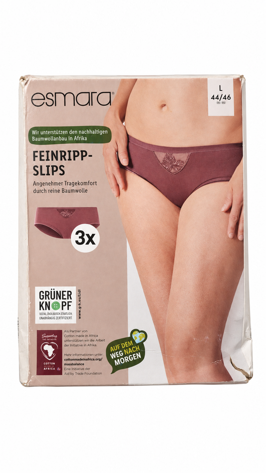 Esmara Women’s Cotton Briefs 3-Pack – Burgundy