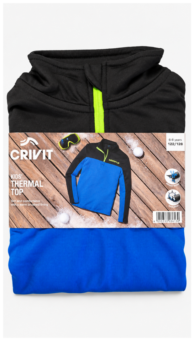 Crivit Kids’ Thermal Top – Blue & Black