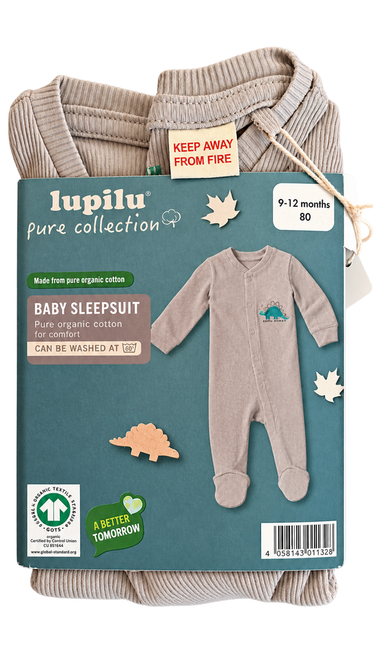Lupilu Baby Organic Cotton Sleepsuit – Grey
