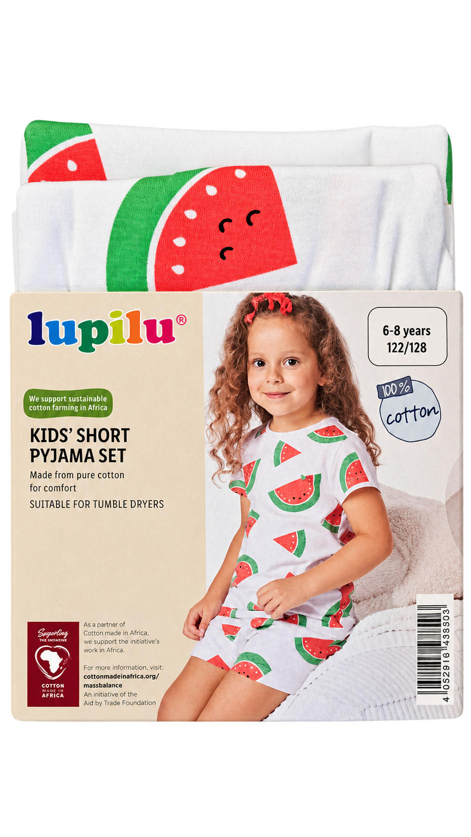 Lupilu Kids’ Watermelon Short Pyjama Set – White