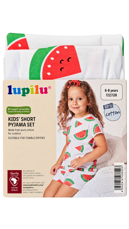 Lupilu Kids’ Watermelon Short Pyjama Set – White