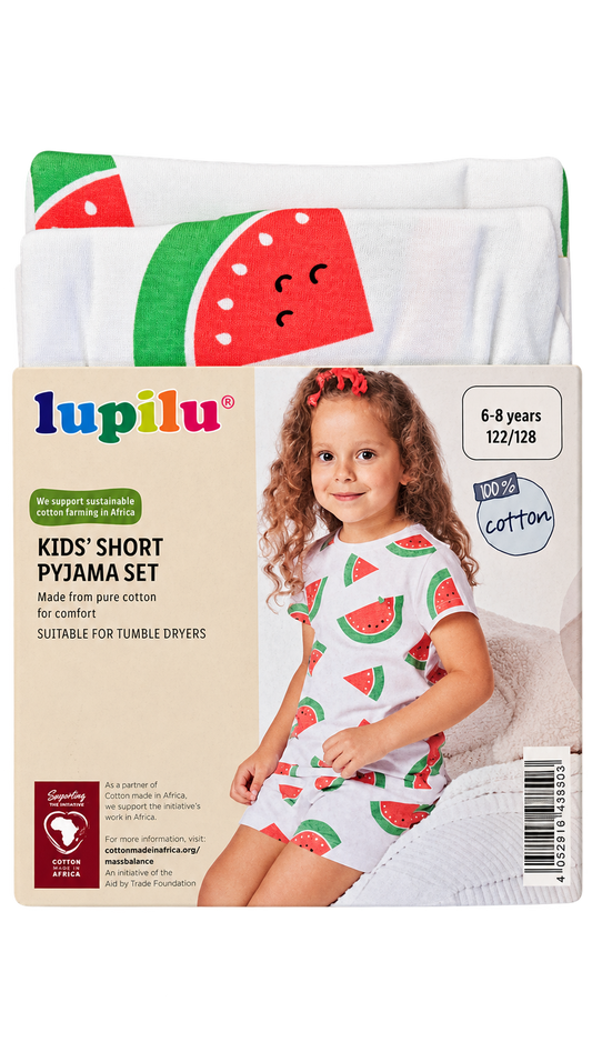 Lupilu Kids’ Watermelon Short Pyjama Set – White