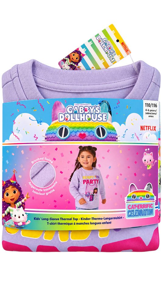 Gabby’s Dollhouse Kids’ Thermal Long-Sleeve Top – Lilac