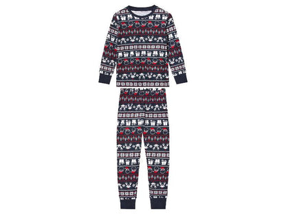 Lupilu Kids’ Christmas Pajama Set – Navy, Red & White
