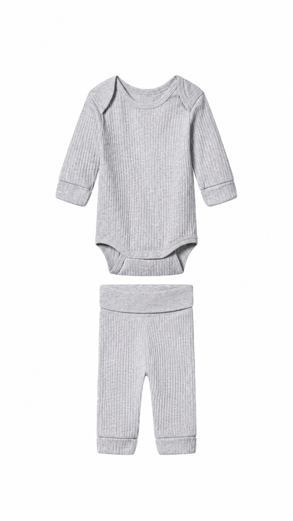 Lupilu Baby Ribbed 2-Piece Outfit (grey)