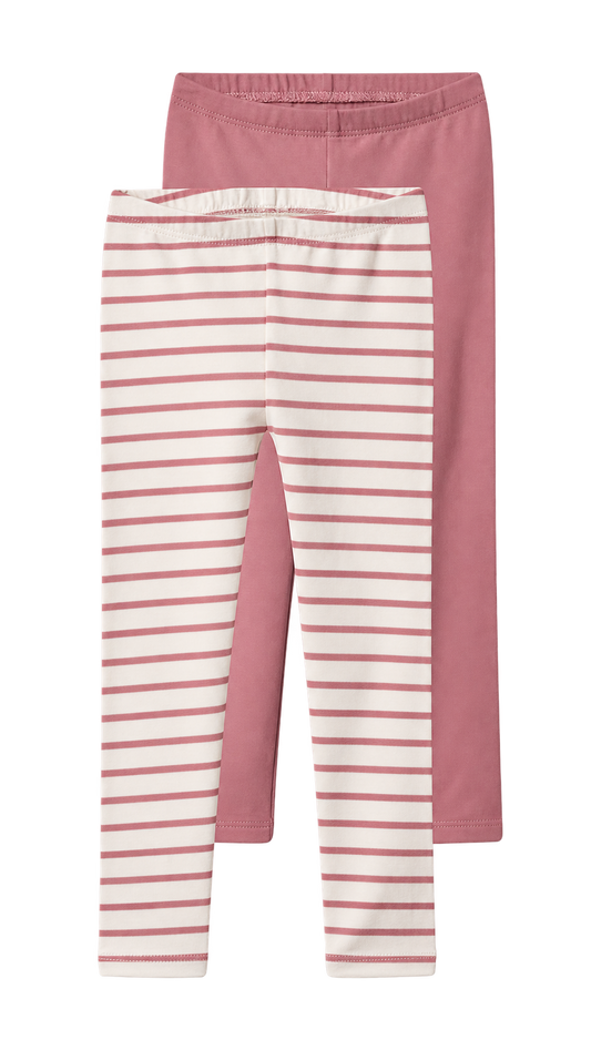 Lupilu Kids’ Thermal Leggings 2-Pack – Pink & Striped