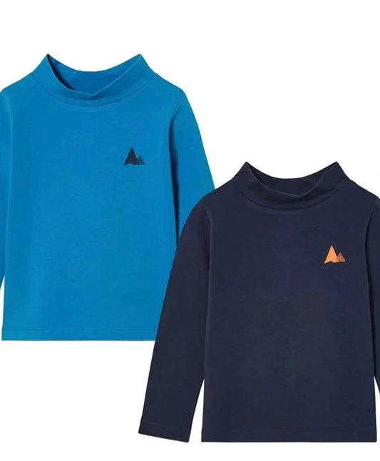 Lupilu Kids’ Thermal Long-Sleeve Tops 2-Pack – Navy & Blue