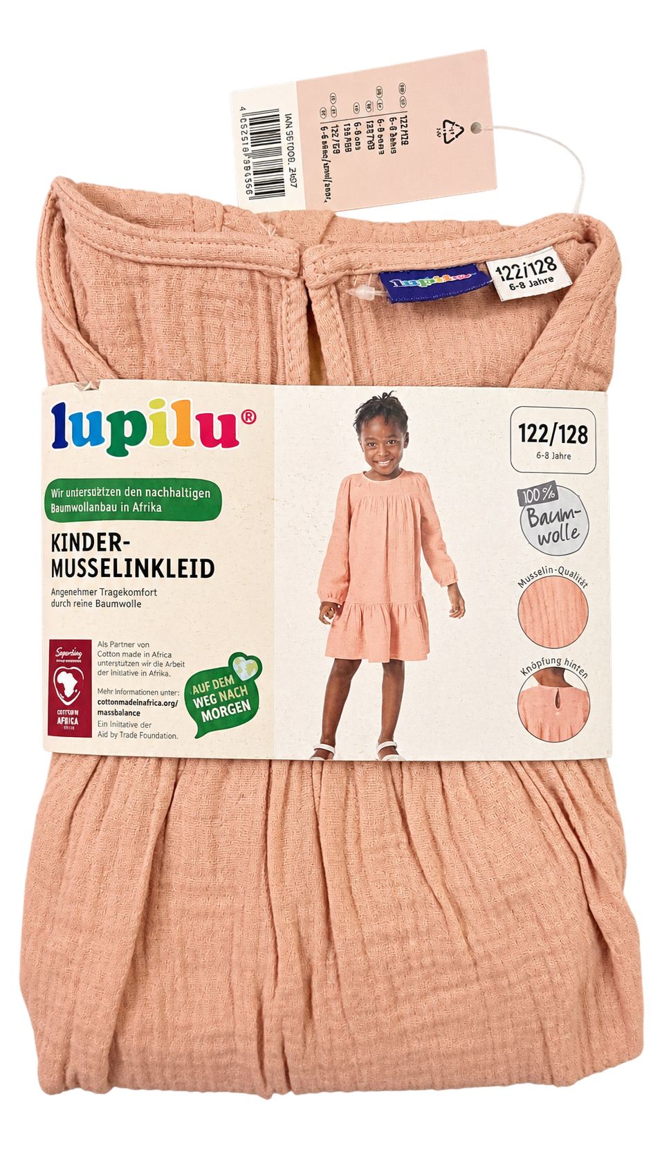 Lupilu Kids’ Muslin Dress – Peach