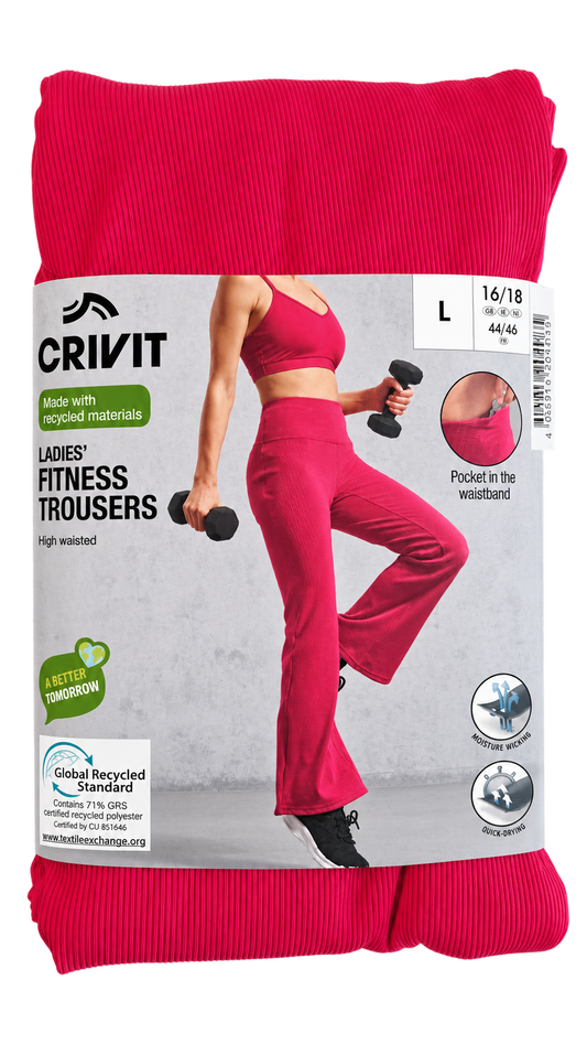 Crivit Women’s High-Waisted Fitness Trousers – Pink