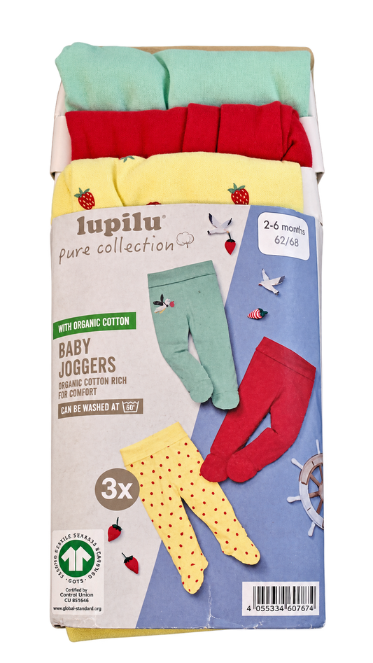 Lupilu Baby Organic Cotton Joggers 3-Pack
