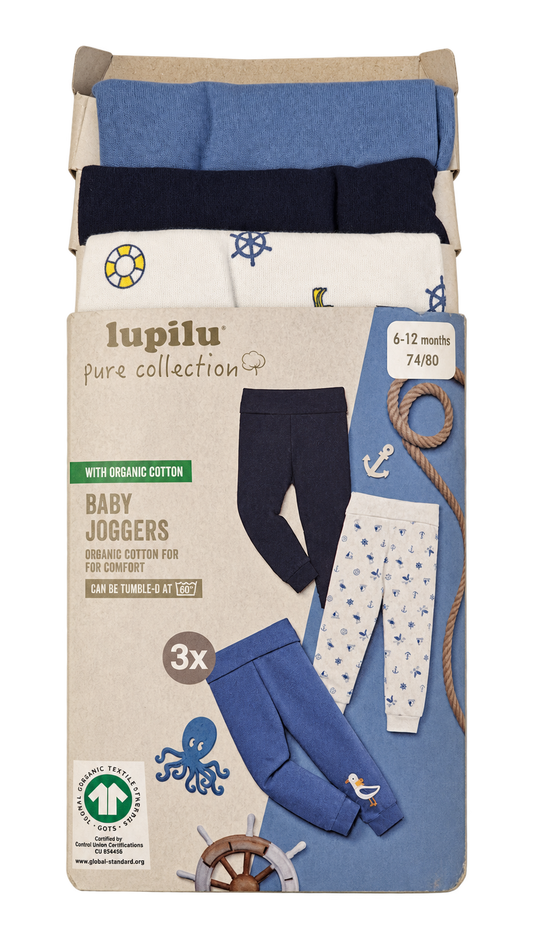 Lupilu Baby Organic Cotton Joggers 3-Pack